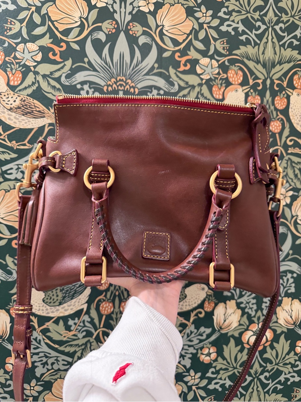 Women's dooney and bourke Leather Satchel Bag in Deep Brown